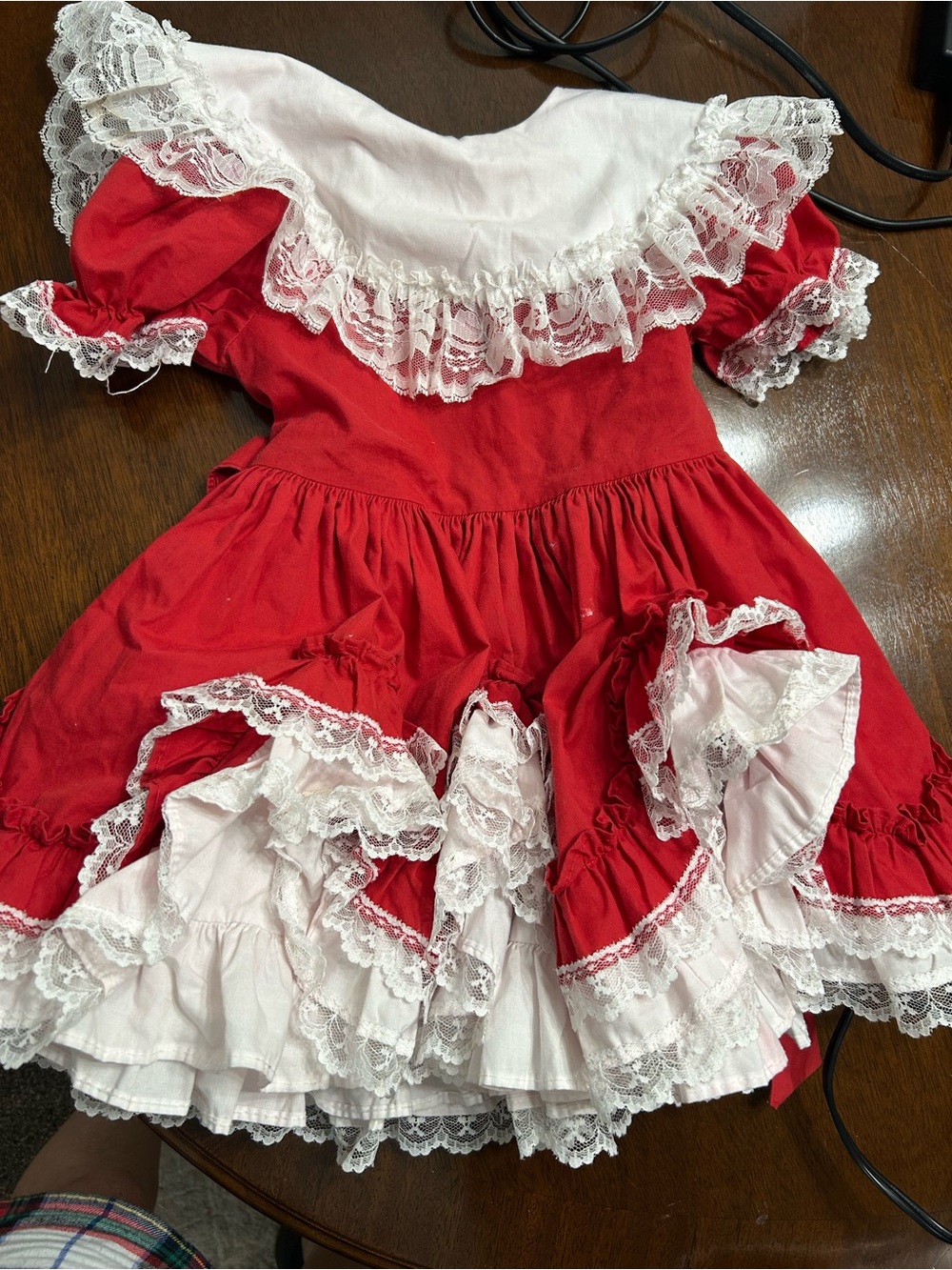 Classic Red and White Little Dollys southern belle dress